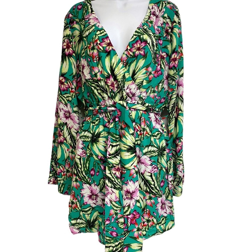 NWT Walter Baker Jubilee Wrap Kimono Amazon Tropic Mini Dress Sz M Floral  Print